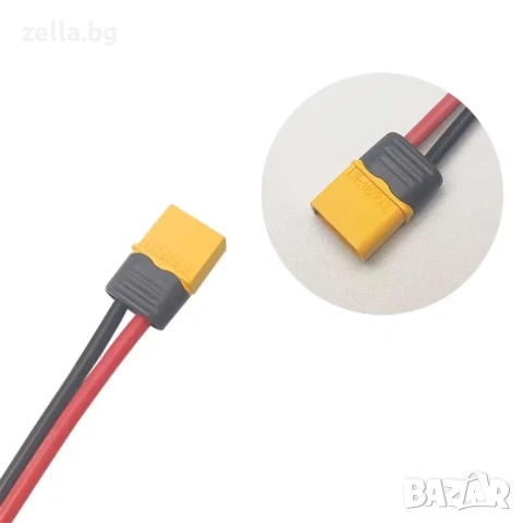 Конектор XT60H мъжки + женски с кабел 12AWG 30 см – 60A за LiPo/LiFePO₄ батерии, тротинетки 10466, снимка 10 - Друга електроника - 54703751