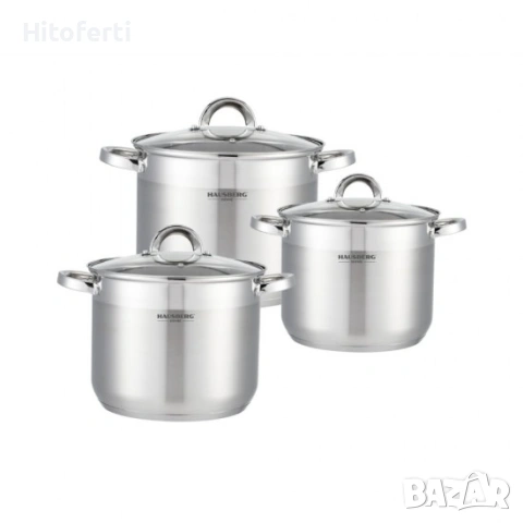 КОМПЛЕКТ ЦИЛИНДРИЧНИ ТЕНЖЕРИ ОТ НЕРЪЖДАЕМА СТОМАНА HAUSBERG HB-H-EKO-790