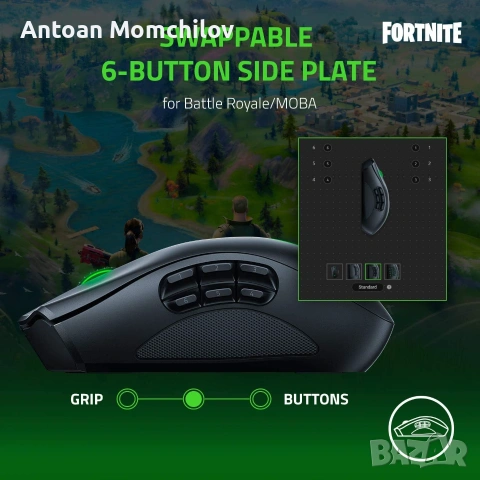Геймърска мишка Razer Naga Pro Wireless 20K DPI, снимка 2 - Клавиатури и мишки - 55072710