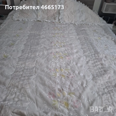 Комплект Бяло Шалте за спалня, снимка 9 - Покривки за легло - 54868642