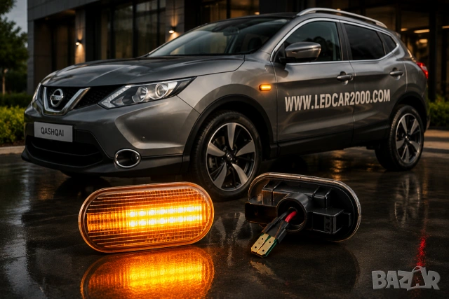 LED Динамични Странични Мигачи за Nissan Qashqai J10 / Note E11 / Tiida C11 / Navara D40