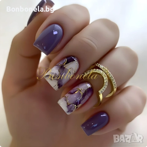 Самозалепващи изкуствени нокти Press On Nails, снимка 9 - Продукти за маникюр - 53033369