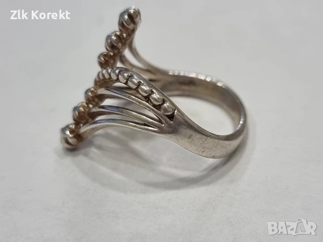 Дамски сребърен пръстен, снимка 5 - Пръстени - 54428138