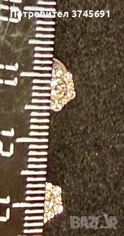 Златни обеци с диаманти 0,7к, снимка 6 - Обеци - 53966510