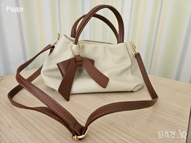 Нова дамска кожена чанта Anna Pepe AP 147925 Естествена кожа MADE IN ITALY златна раница DONNA, снимка 4 - Чанти - 55604515