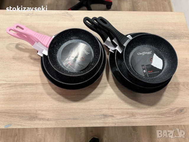 Комплект тигани Cheffinger с мраморно покритие – 3 части за всяка кухня 