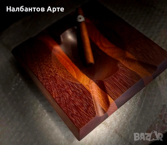 Пепелник за пури от екзотична дървесина - ръчна изработка, снимка 2 - Декорация за дома - 55279474