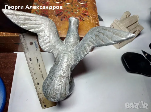 Стара МЕТАЛНА ФИГУРА КАЧУЛАТ ГЪЛЪБ за МАСТИЛНИЦА ПИСАЛИЩЕ, снимка 2 - Колекции - 55684845