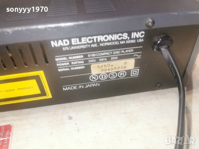 NAD 5100 CD PLAYER-MADE IN JAPAN-ВНОС SWISS 1207260917L4, снимка 8 - Декове - 55246941