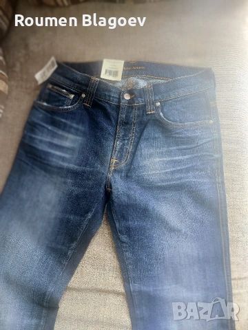 Мъжки дънки Nudie Jeans Co Lean Dean – Navy Blue, размер 32/32, снимка 4 - Дънки - 54528092