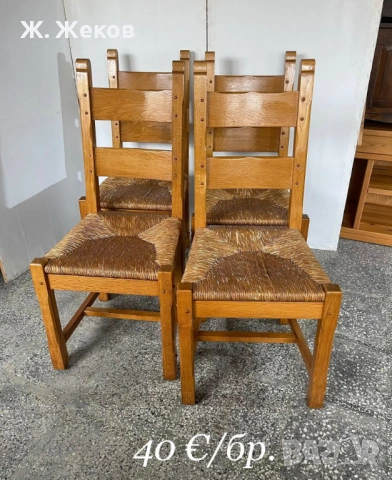 Четири масивни дървени стола, снимка 2 - Столове - 54506745