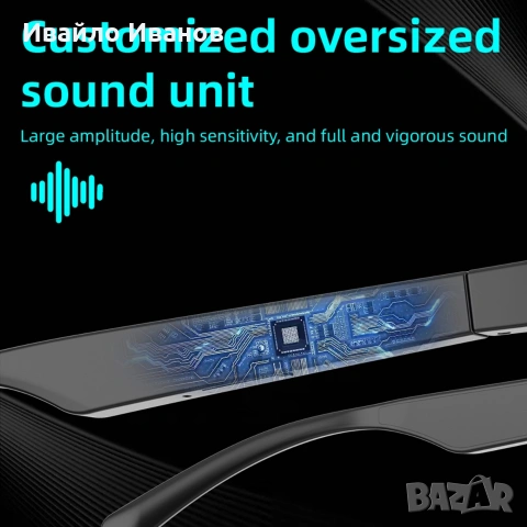 Слънчеви очила с вградени bluetooth слушалки, сензорен бутон, микрофон за обаждания, UV защита,черни, снимка 8 - Други - 55235254