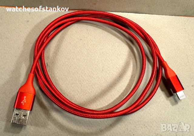 Сплетен кабел за пренос на данни и зареждане USB-A 2.0 / Lightning за iPhone / iPad / iPod / AirPods, снимка 3 - USB кабели - 54937450