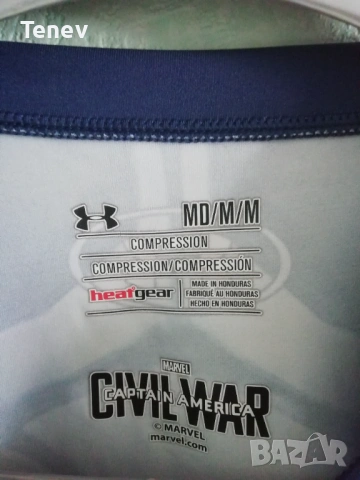 Under Armour Captain America The Avengers Compression Marvel Civil War оригинална нова тениска мъжка, снимка 9 - Тениски - 42278999