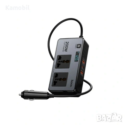 Инверторно зарядно за кола Hoco Z66 200W, снимка 2 - Зарядни за кола - 54929794