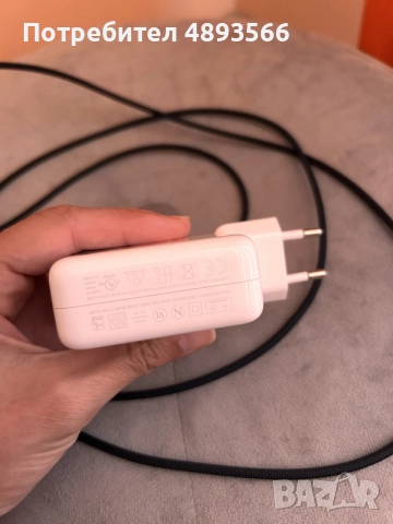 Apple USB-C Power Adapter 70W + магнитен кабел MagSafe 3 за MacBook – нови серии, снимка 3 - Лаптоп аксесоари - 55369979