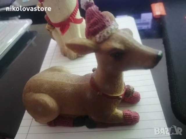 две декоративни фигурки котка и еленче
