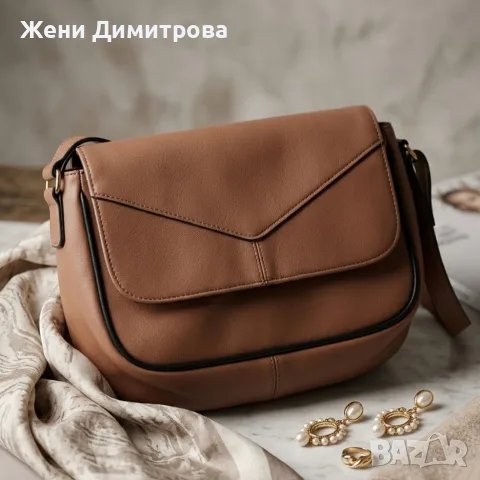 Елегантна дамска чанта през рамо с регулируема дръжка  Компактен модел 19 x 25 см в различни цветове, снимка 8 - Чанти - 55546458