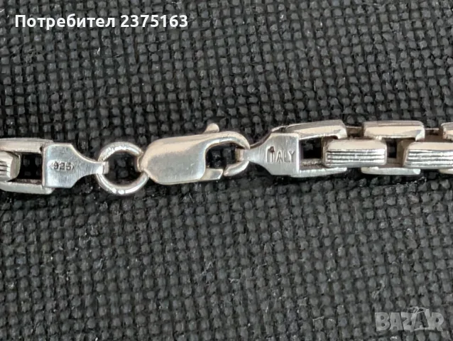 Сребърен синджир , снимка 2 - Колиета, медальони, синджири - 55633696