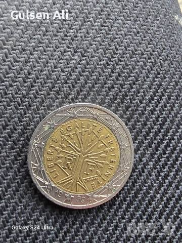 Продавам 2 евро Френска монета 1999 дървото на живота