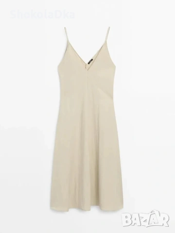 Рокля Massimo Dutti 100 % лен, снимка 2 - Рокли - 55092477