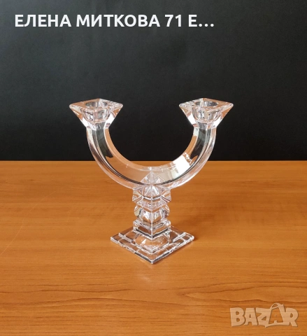 Кристален свещник двойка , снимка 5 - Декорация за дома - 54598441