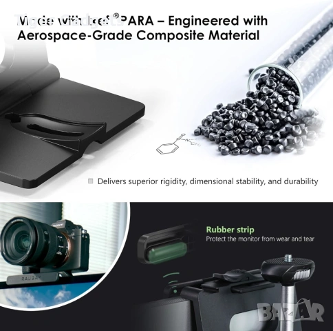 RAUBAY CM02 стойка за камера и фотоапарат за монитор с щипка 1/4", снимка 2 - Чанти, стативи, аксесоари - 54004259