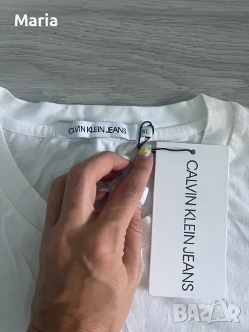 Calvin Klein Jeans Logo T-Shirt White Size XL – New with Tags, снимка 4 - Тениски - 55304529