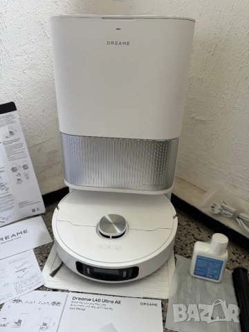 Робот Прахосмукачка Dreame L40 Ultra AE + Станция 19,000Pa, Самопочистване с Гореща Вода!