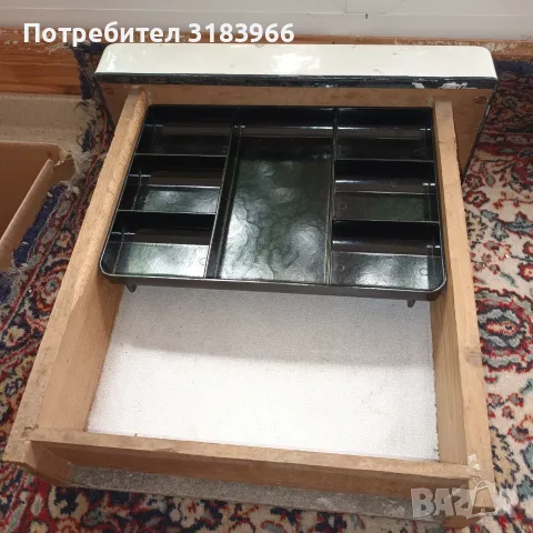 каса сейф. дървено чекмедже с кутия за монети , снимка 7 - Антикварни и старинни предмети - 55361768