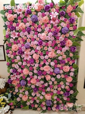 Стена от цветя, лека и подвижна цветна стена 