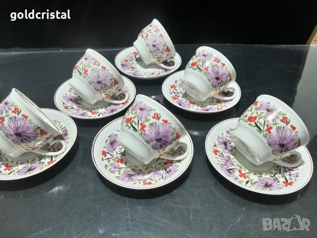 руски порцелан чаени чаши , снимка 2 - Антикварни и старинни предмети - 25293265