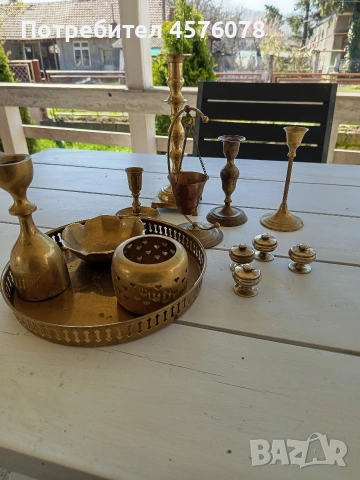 стари бронзови свещници и декорации, снимка 2 - Колекции - 54105802