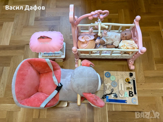 Играчки busy board / количка с бонбони / кошара бебе / плюшена люлка