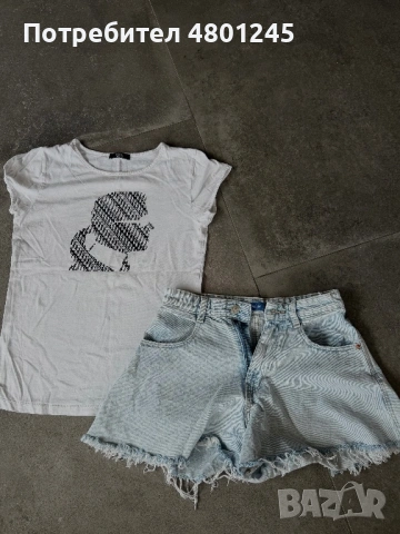 Сет: Тениска Karl Lagerfeld и Дънкови панталонки Sinsay