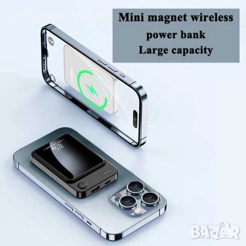 Power Bank 10000mAh 22.5W – магнитна външна батерия, 4 цвята, снимка 5 - Външни батерии - 55237204