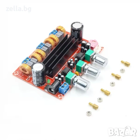 Стерео усилвател 2.1 TPA3116D2 Клас D – 2x50W + 100W субуфер, DIY Home Audio 10114, снимка 7 - Ресийвъри, усилватели, смесителни пултове - 54658326