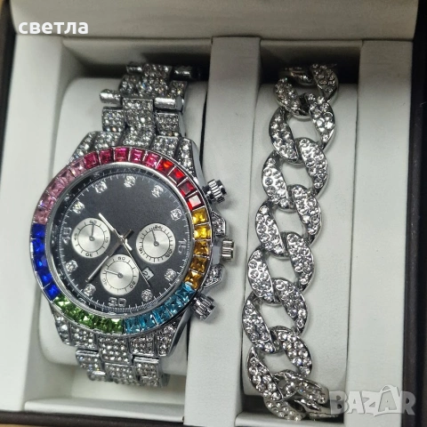 Комплект часовника с колие и обеци или гривна , снимка 8 - Колиета, медальони, синджири - 54012208