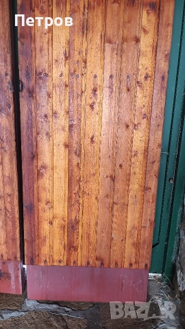 Продавам двукрила плътна врата от винкел, ламарина и чамова ламперия, снимка 13 - Входни врати - 54196557