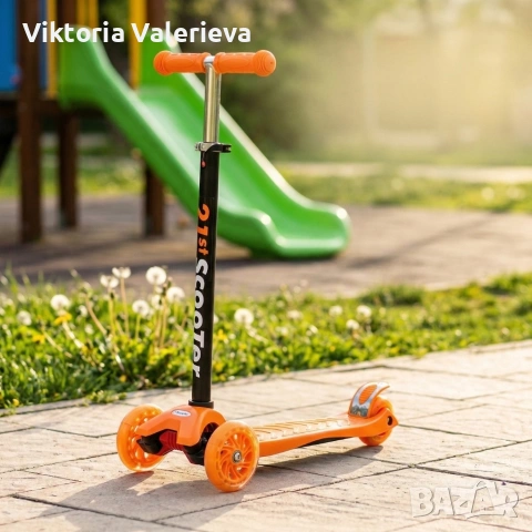 НОВО.Детска сгъваема тротинетка 21st Scooter със светещи силиконови колела,, снимка 3 - Други - 53958523