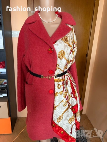Палто Weekend Max Mara, цвят корал, размер 46 IT, снимка 12 - Палта, манта - 39359810