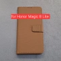 Honor Magic 8 Lite калъф страничен с прегради за карти и закопчаване кафяв, снимка 1