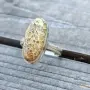 Сребърен пръстен с фосилизирана динозавърска кост, снимка 4