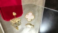 Van Cleef & Arpels VCA Gold Mother of Pearl Vintage Alhambra Stud Дамски Обеци с Винт, снимка 2