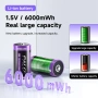 1.5V акумулаторни C батерии 6000mWh LR14, литиеви с Type-C кабел за зареждане, 6 броя, снимка 6
