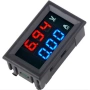 Дигитален волтамперметър за вграждане 0-100V 0-10A, LED дисплей червено-син – за захранващи 10052, снимка 1