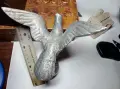 Стара МЕТАЛНА ФИГУРА КАЧУЛАТ ГЪЛЪБ за МАСТИЛНИЦА ПИСАЛИЩЕ, снимка 2