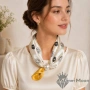 Фишу от сатен с магнитна перла в 3 цвята, снимка 1