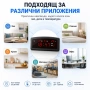 Голям LED дигитален настолен часовник с термометър дата за стая офис електронен температура спалня, снимка 6