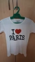 Бяла памучна тениска с надпис- I love Paris, снимка 1
